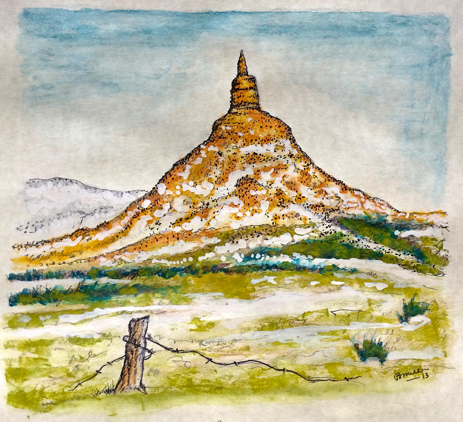 Chimney Rock Painting by Bern Miller