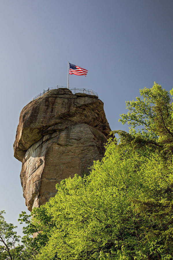 Chimney Rock Spire And Flag Photograph by Jim West/science Photo Library