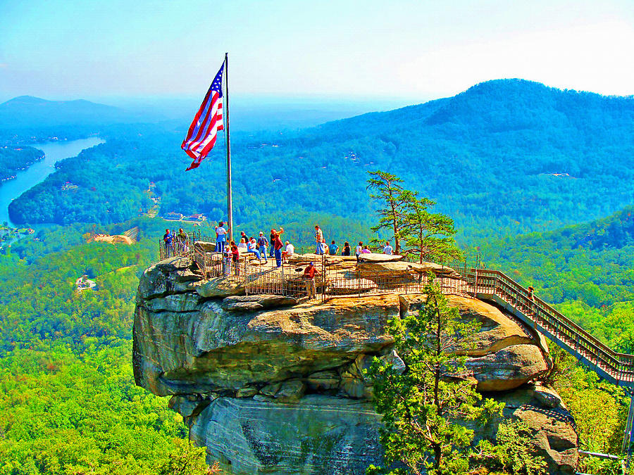 Chimney Rock State Park Oil on Canvas Digital Art by Don Kuing - Fine ...