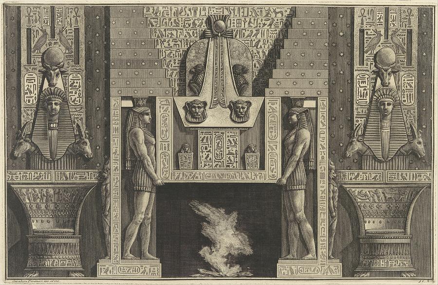Giovanni Battista Piranesi Drawing - Chimneypiece In The Egyptian Style by Giovanni Battista Piranesi
