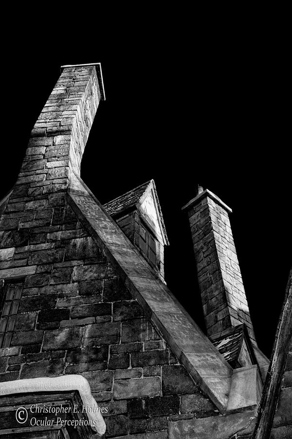 Chimneys - BW Photograph by Christopher Holmes