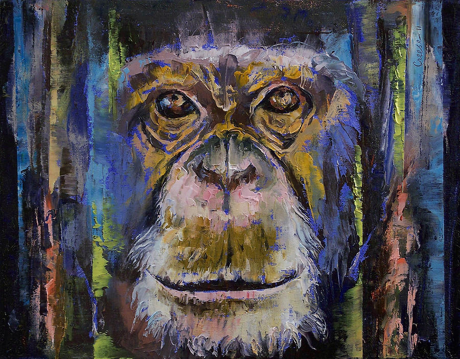 Chimpanzee Painting by Michael Creese