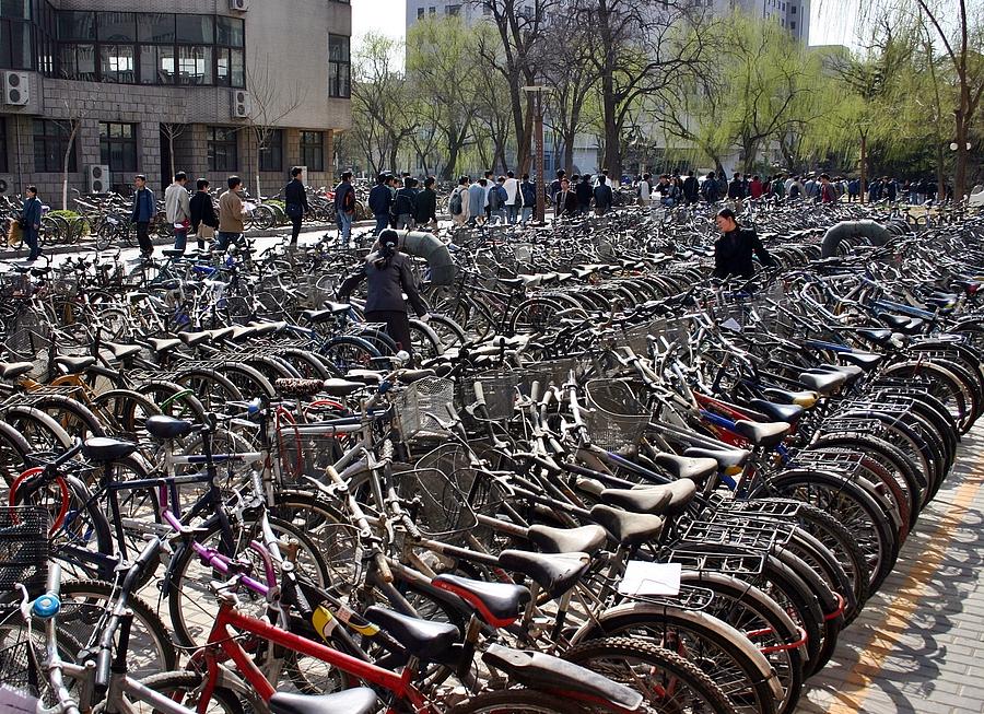 China Bicycle Parking Photograph by Henry Kowalski