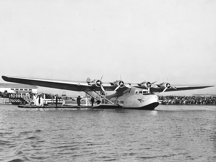 Airport Photograph - China Clipper Seaplane by Underwood Archives