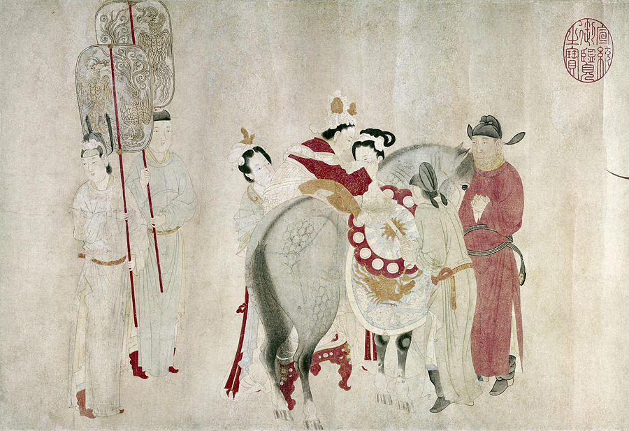 China Concubine & Horse Painting by Granger