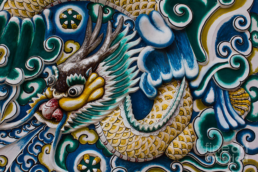 China dragon stucco Photograph by Tosporn Preede