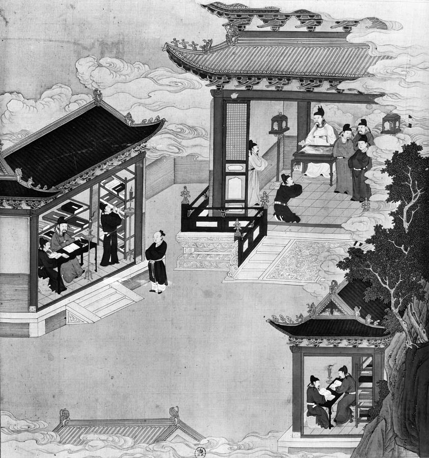 China Emperor & Scholars Painting by Granger