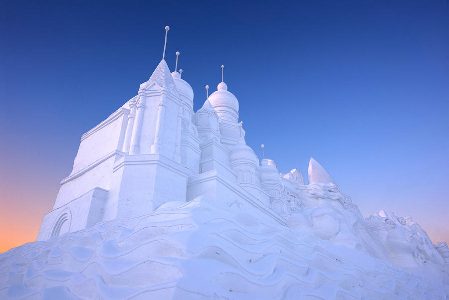 China, Heilongjiang Province, Harbin, Ice sculpture palace at Harbin International Ice and Snow Sculpture Festival Photograph by Sino Images