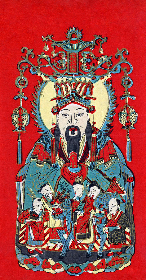 China Kitchen God, C1925 Painting by Granger