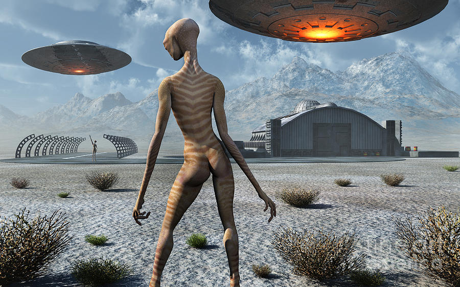 Science Fiction Digital Art - China Lake Military Base Where Aliens by Mark Stevenson