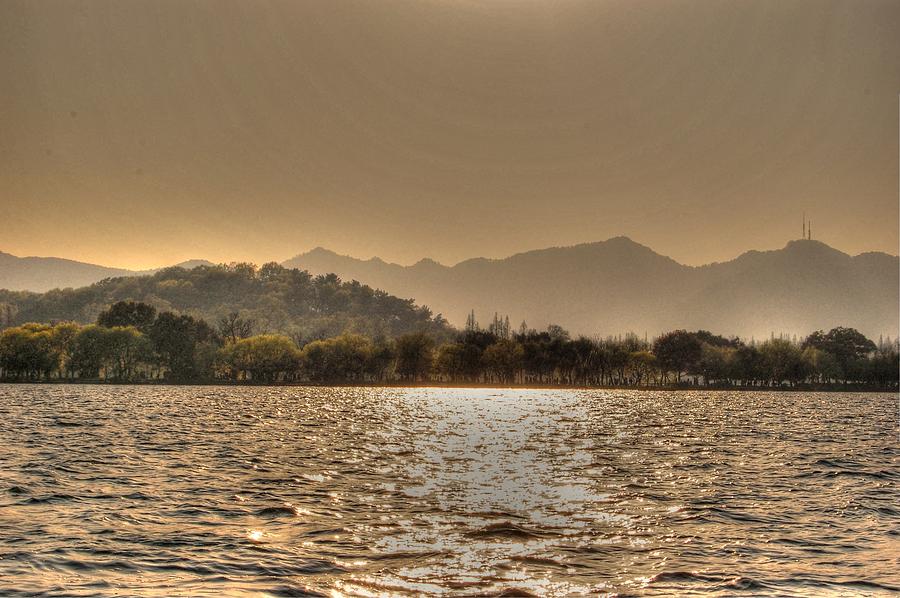 China Lake Sunset Photograph by Bill Hamilton