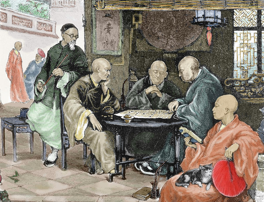 Checkers Photograph - China Men Playing Draughts In A Tavern by Prisma Archivo