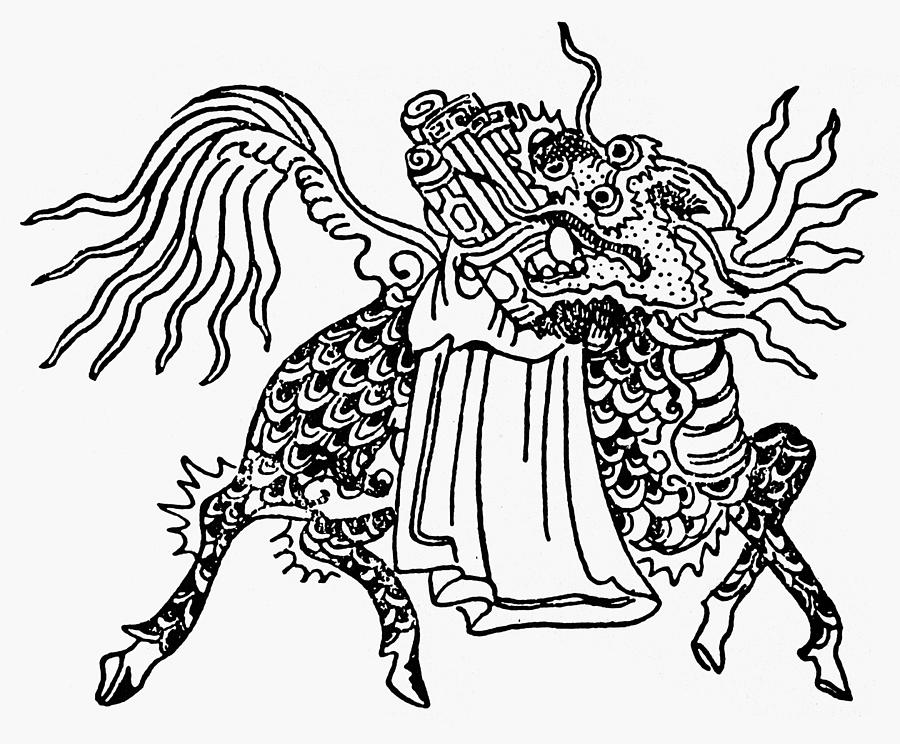China Mythological Horse Drawing by Granger China Mythological Horse Drawing by Granger