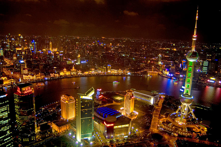 City Photograph - China Shanghai At Night  by Anonymous