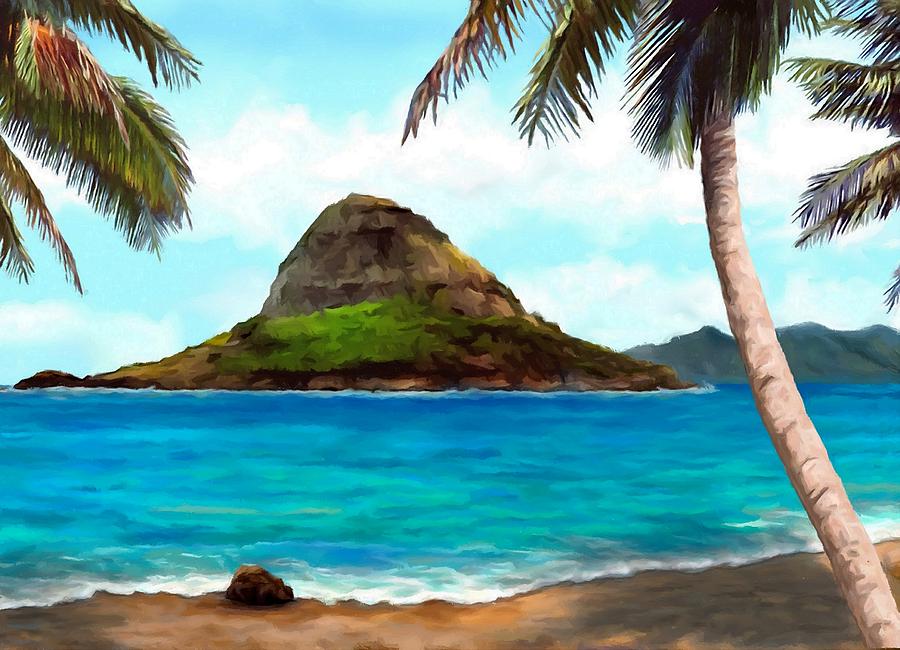 Chinamans Hat Hawaii Painting by Stephen Jorgensen
