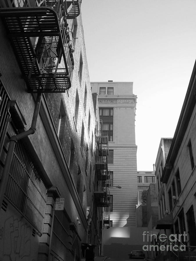 Chinatown Alley San Francisco in True BW Photograph by Connie Fox