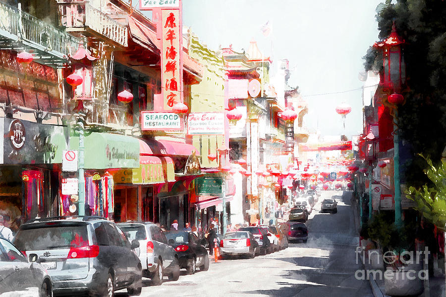 San Francisco Photograph - Chinatown Gate on Grant Avenue in San Francisco 7D7175wcstyle by Wingsdomain Art and Photography