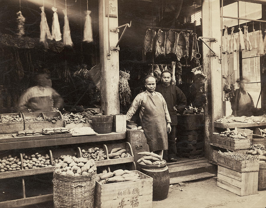 San Francisco Photograph - Chinatown Grocery Store by Underwood Archives