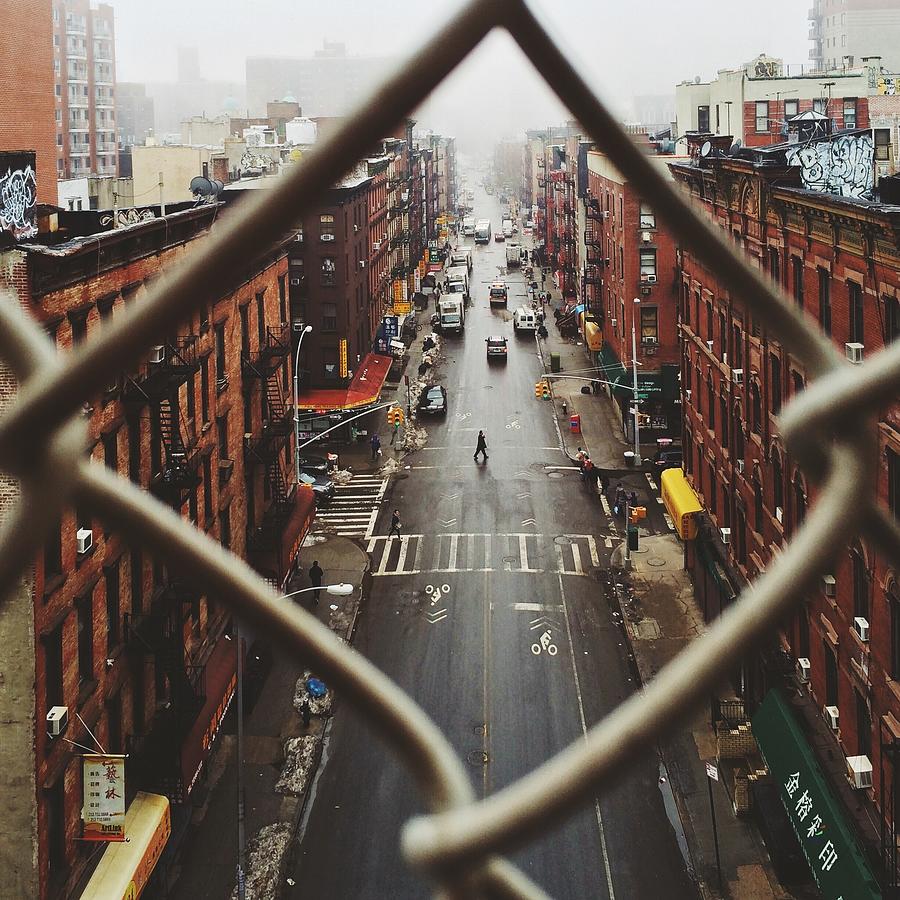 Chinatown Seen Through Fence On A Foggy Photograph by Alexander Spatari