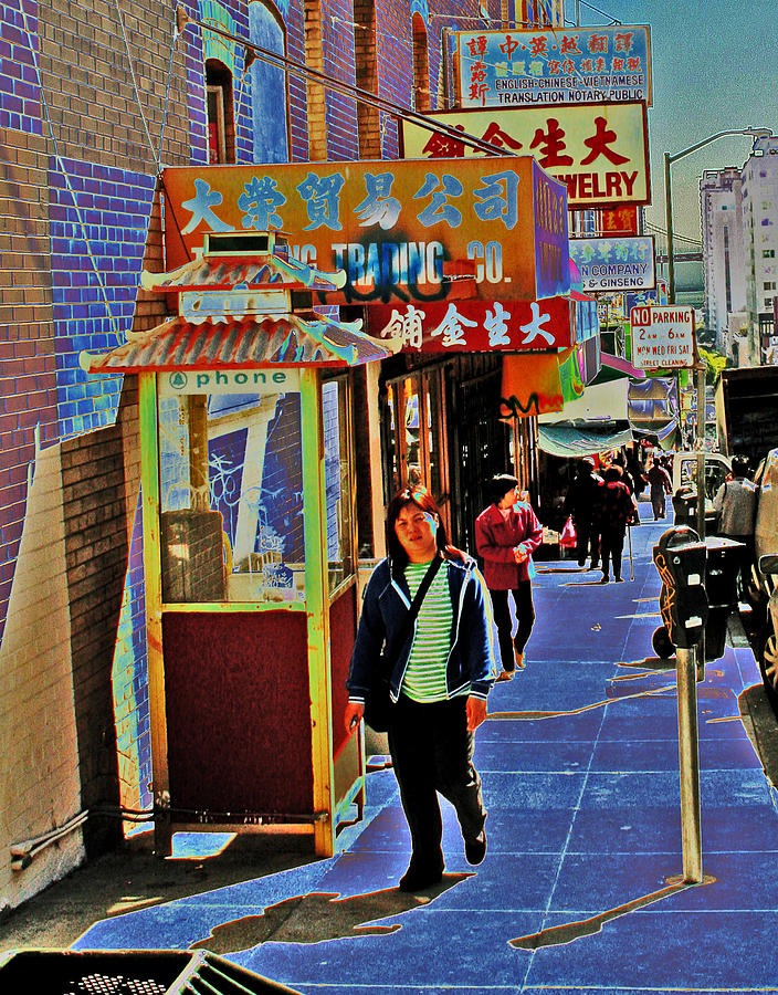Chinatown Street Shadows Digital Art by Joseph Coulombe