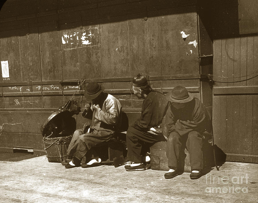 San Francisco Photograph - Chinese Cobbler San Francisco California Chinatown circa 1900 by Monterey County Historical Society