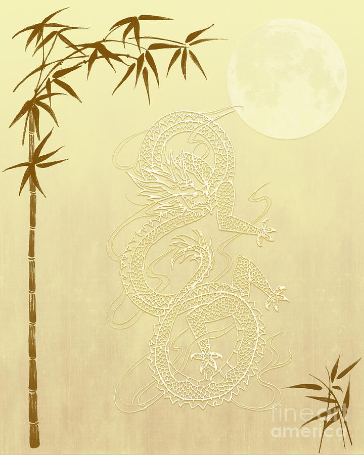 Chinese Dragon and Bamboo Digital Art by Fairy Fantasies - Pixels