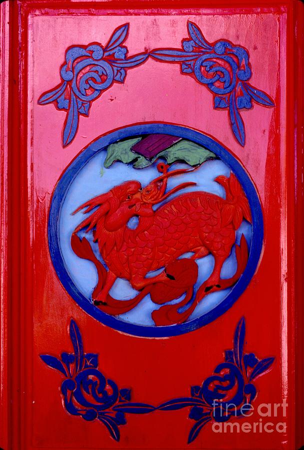 Chinese Dragon on Red Door Photograph by Anna Lisa Yoder