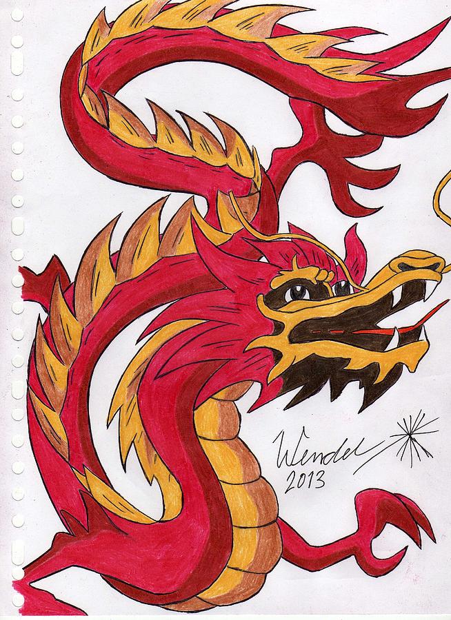 Chinese Dragon Drawing By Wendel Krolis - Fine Art America