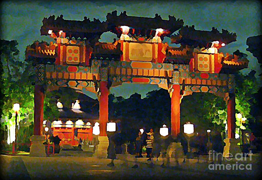 Architecture Painting - Chinese Entrance Arch by John Malone