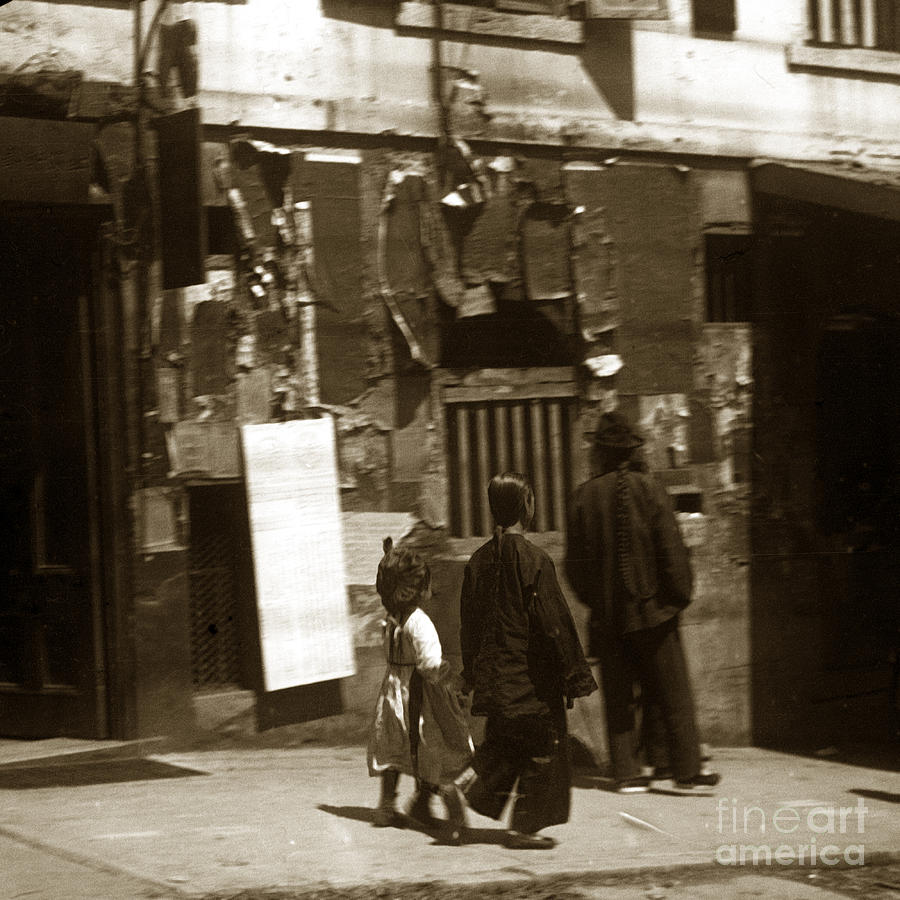 Chinese Photograph - Chinese family San Francisco Chinatown circa 1900 by Monterey County Historical Society