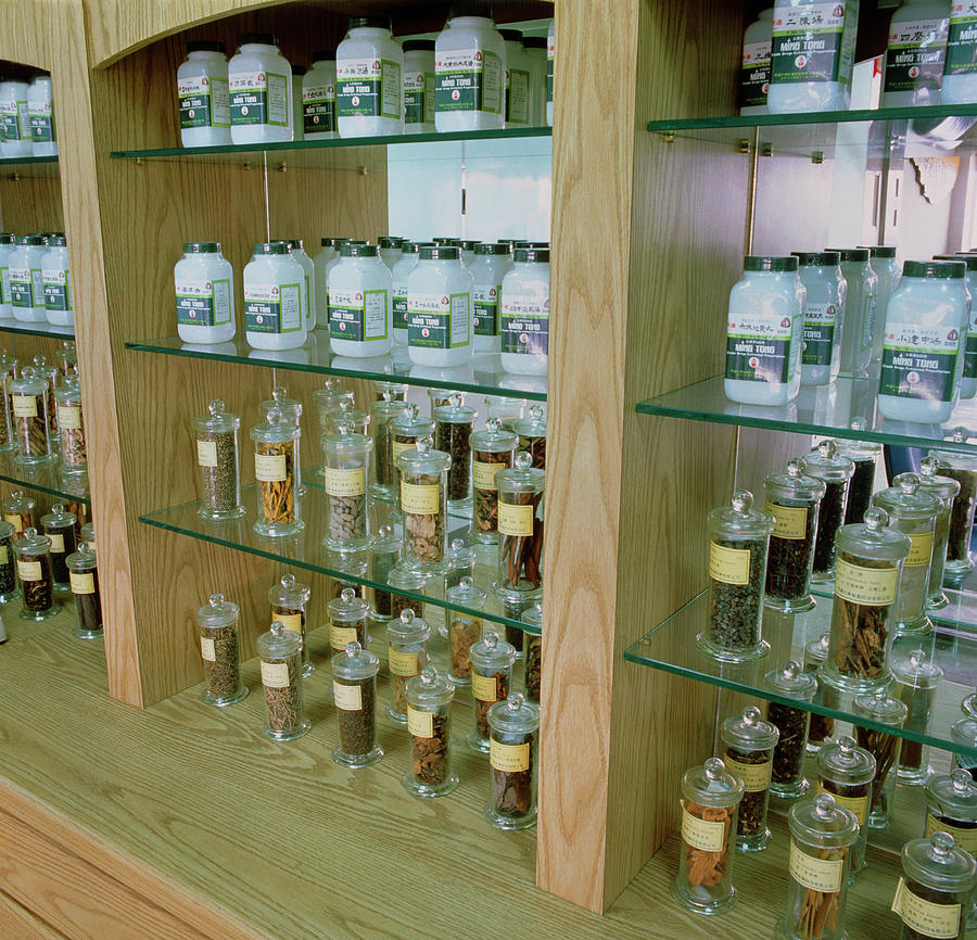 Chinese Herbal Medicine Display At Drug Factory Photograph by Mark De Fraeye/science Photo Library