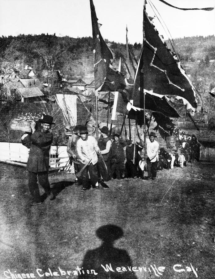 Flag Photograph - Chinese Immigrants, C1900 by Granger