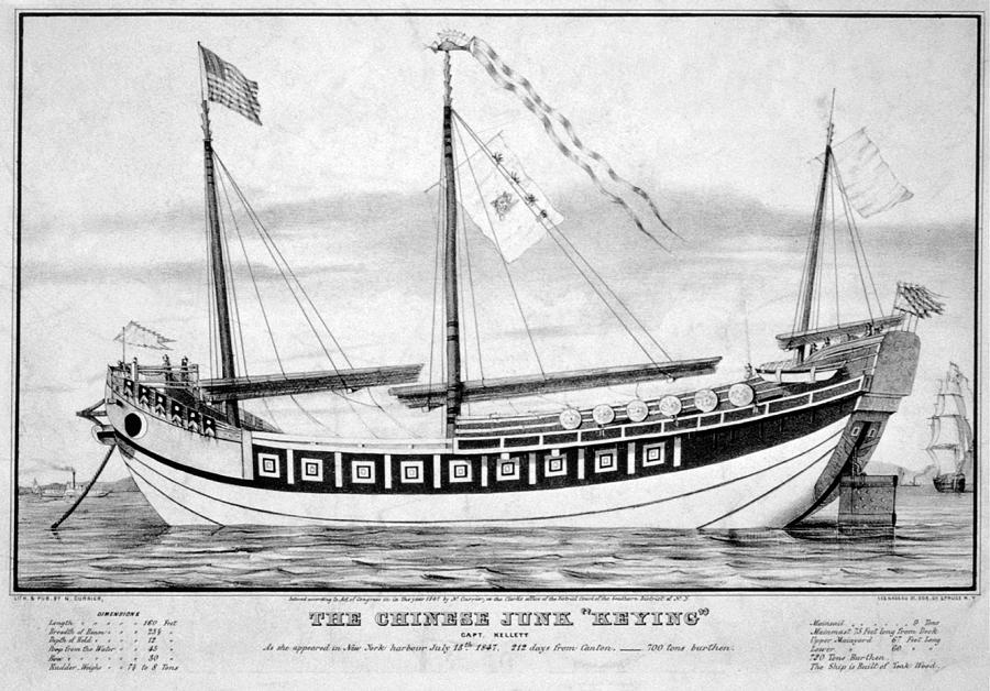 Chinese Junk, 1847 Painting by Granger