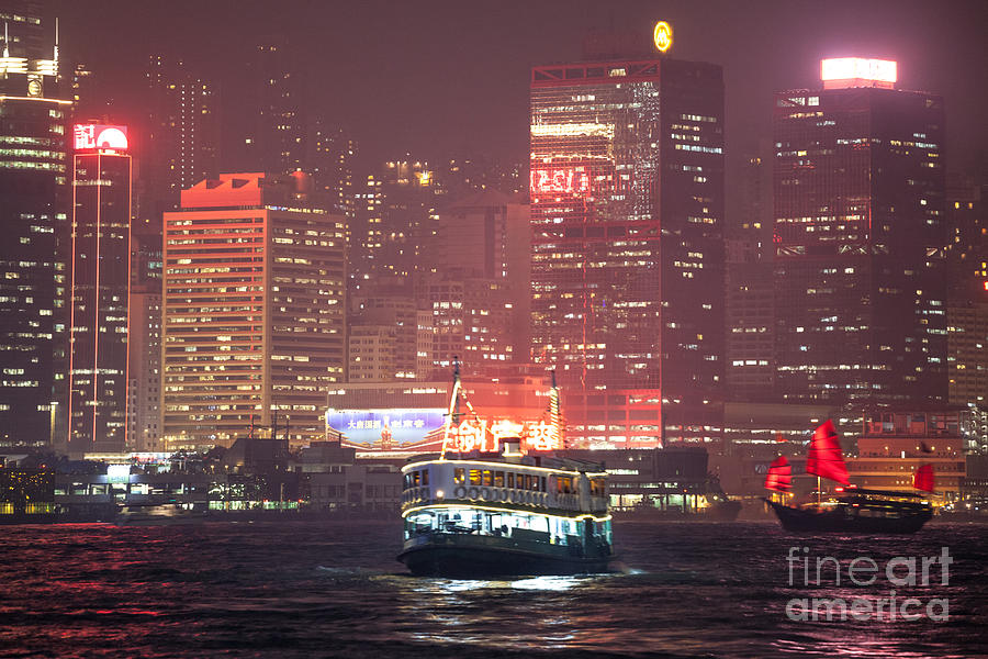 Hong Kong Photograph - Chinese junk sail in Hong Kong by Matteo Colombo