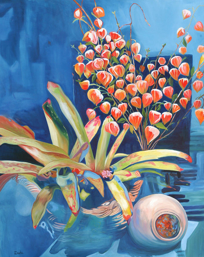 Chinese Lanterns Form my Heart Painting by Susan Duda
