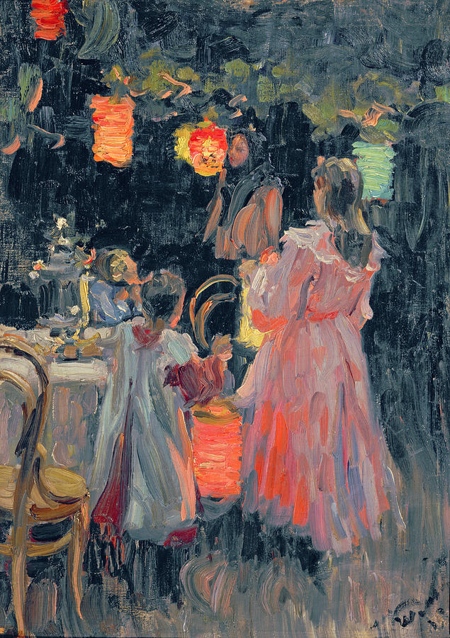 Impressionism Painting - Chinese Lanterns by Ivan Semyonovich Kulikov