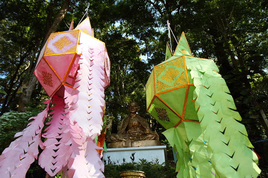 Lantern Still Life Photograph - Chinese Lanterns - Wat Phrathat Doi Suthep - Chiang Mai Thailand - 01132 by DC Photographer
