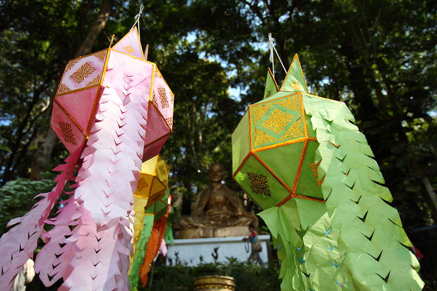 Lantern Still Life Photograph - Chinese Lanterns - Wat Phrathat Doi Suthep - Chiang Mai Thailand - 01133 by DC Photographer