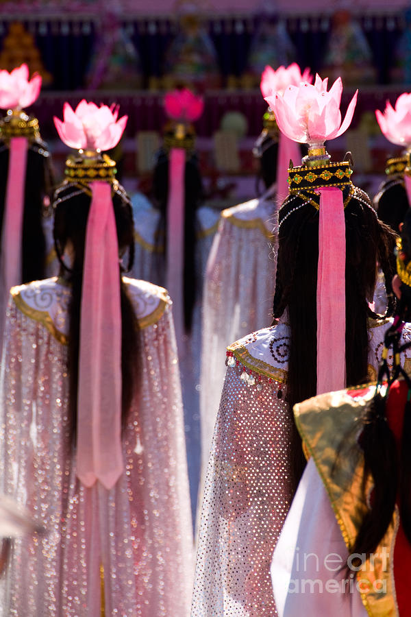 Chinese Lotus Flower Dancers 01 Photograph by Rick Piper Photography