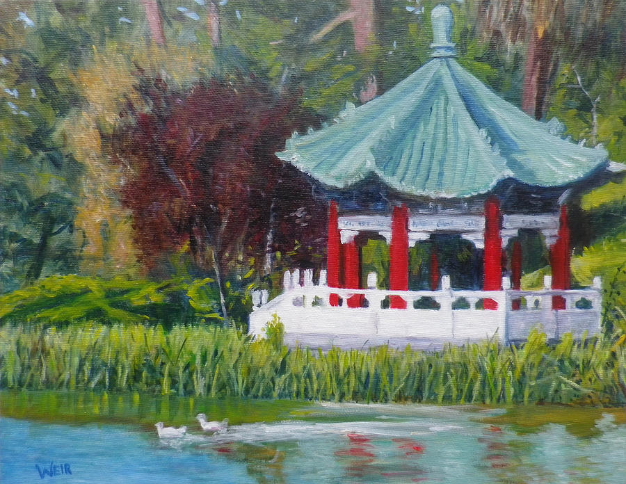 Chinese Pagoda Golden Gate Park San Francisco Painting by Chris Weir