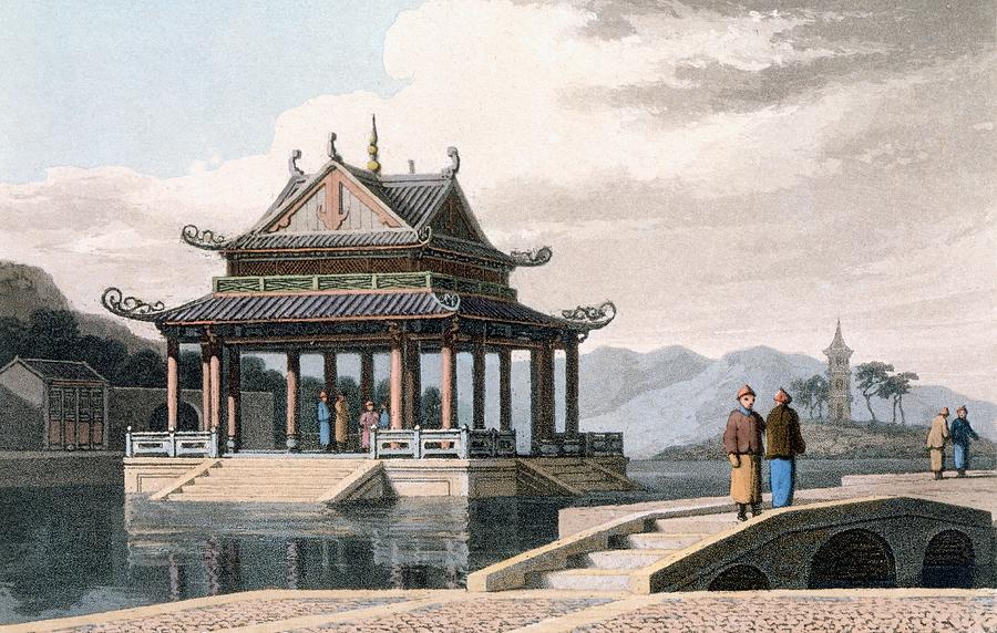 Architecture Drawing - Chinese Pavilion, 1810 by Thomas & William Daniell