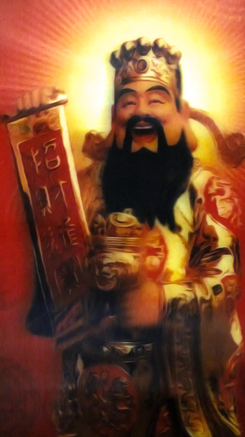 Chinese Prosperity Money God 1 Painting by Jeelan Clark