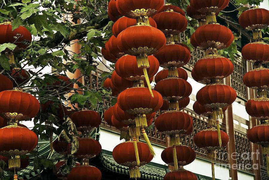 Chinese Red Traditional Lanterns Shanghai China Photograph by JM Travel Photography