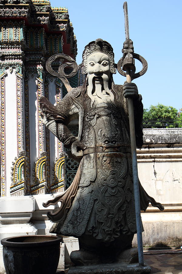 Bangkok Photograph - Chinese Statue Guards - Wat Pho - Bangkok Thailand - 01133 by DC Photographer