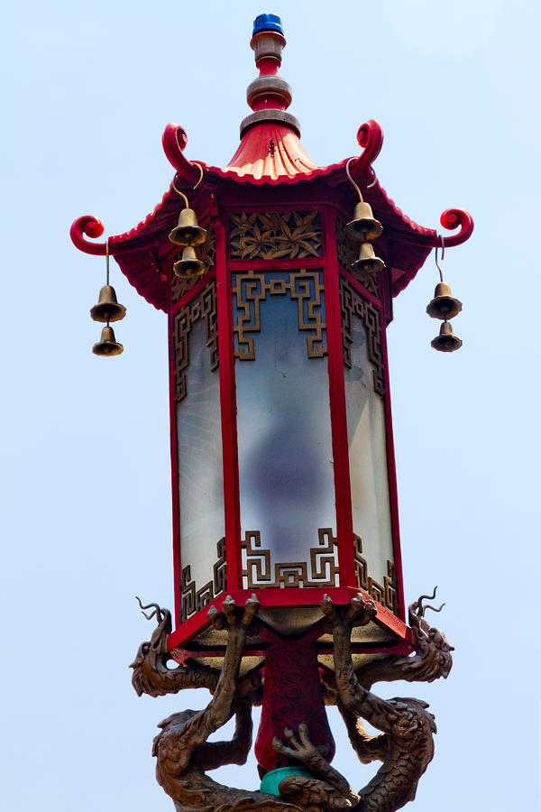 Lamp Photograph - Chinese Streetlamp by Bernard  Barcos
