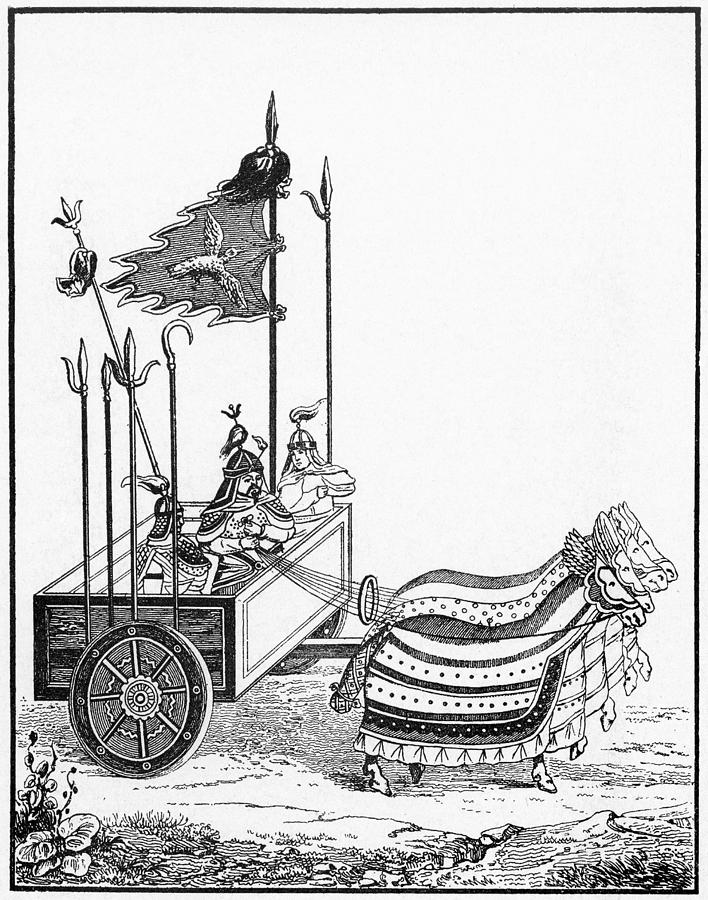 Chinese War Chariot Drawing by Granger