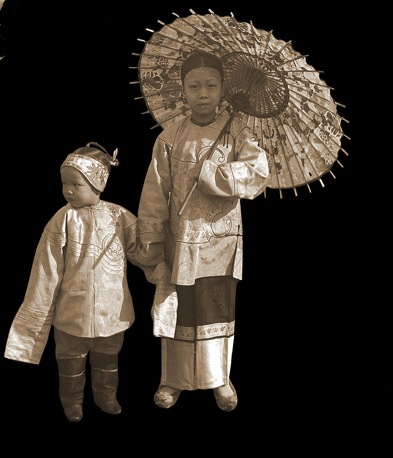 Umbrella Drawing - Chinese Woman And Boy, Jackson, William Henry, 1843-1942 by Litz Collection