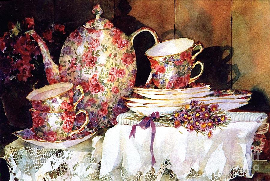 Chintz and Lace Painting by Sherri Crabtree