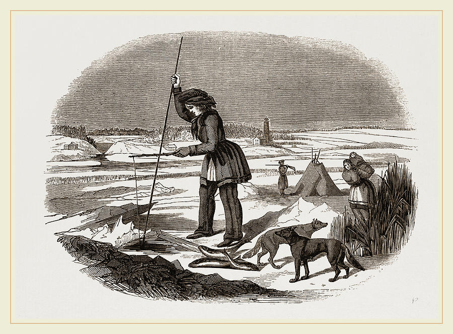 Chippeway Indian Fishing On The Ice Usa America by Litz Collection