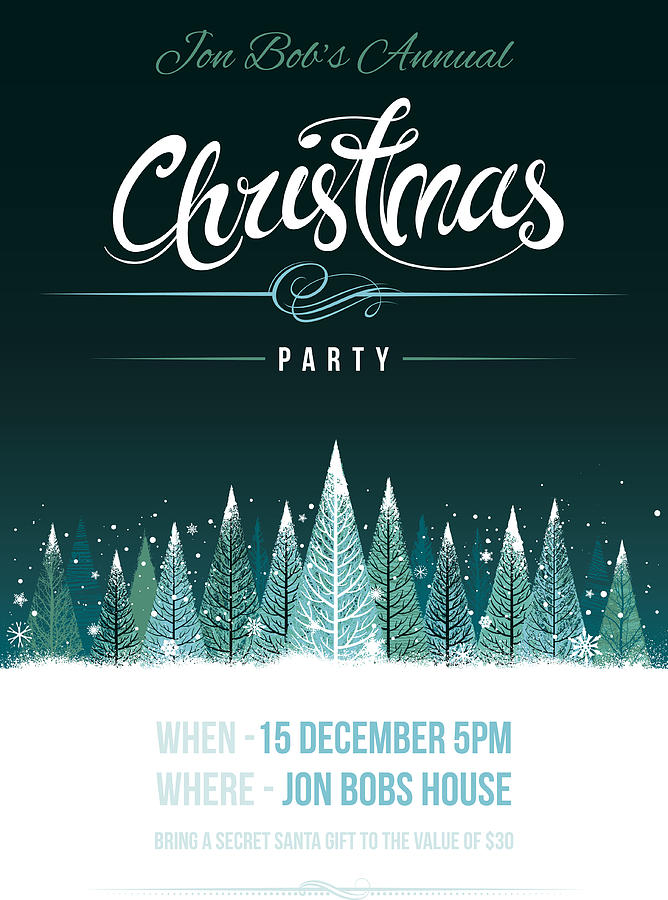 Chirstmas party invitation Drawing by Enjoynz